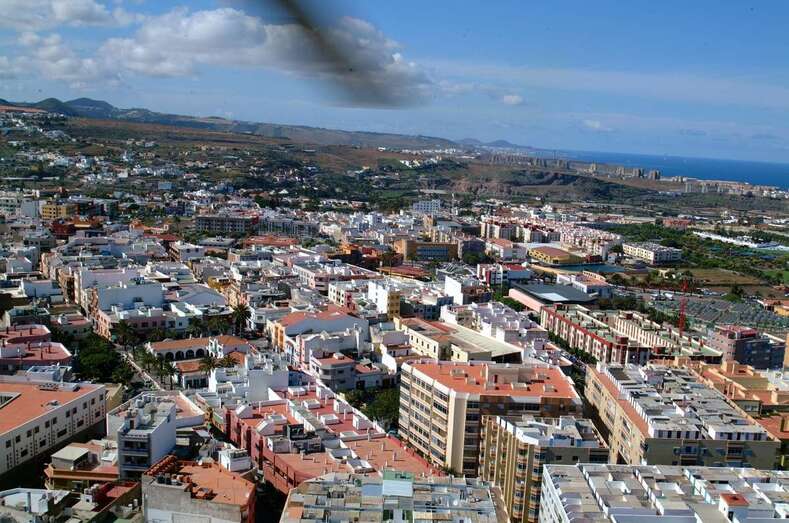 Vista aérea del casco urbano de Telde (Foto TA)
