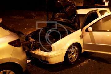 Vehículos afectados por el incendio (Foto TA)