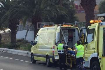 Grave choque frontal entre dos vehículos en la circunvalación de Telde (Foto TA)