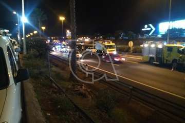 Accidente en la GC-1 a la altura del Cruce de Melenara (Foto TA)