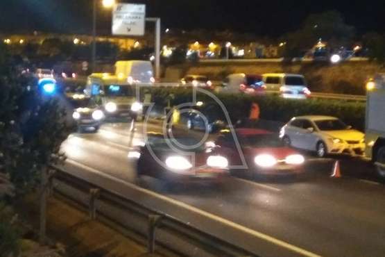 Accidente en la GC-1 a la altura del Cruce de Melenara (Foto TA)