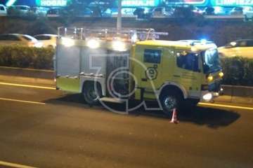 Accidente en la GC-1 a la altura del Cruce de Melenara (Foto TA)