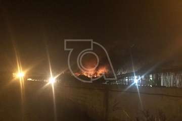 Un incendio quema una finca agrícola con animales en Lomo los Frailes (Las Huesas) (Foto TA)