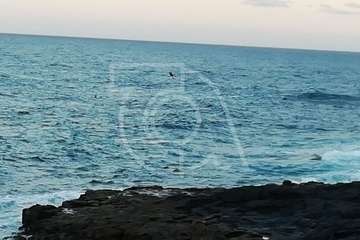 Un helicóptero de Salvamento Marítimo rescata del mar de La Garita a una persona en apuros (Foto TA)
