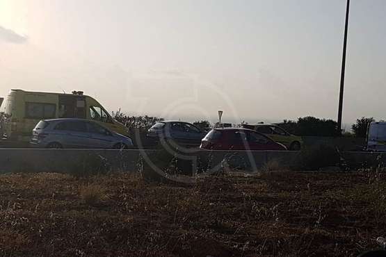 Un accidente en la GC-1, a la altura de Las Huesas, genera atasco (Foto TA)