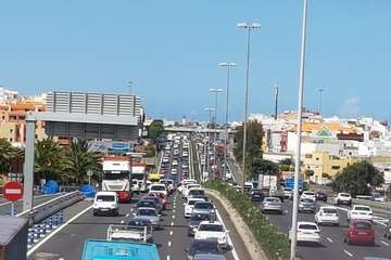 Dos accidentes en la GC-1, sentido sur, a su paso por Telde (Foto TA)