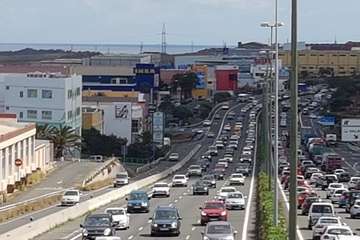 Dos accidentes en la GC-1, sentido sur, a su paso por Telde (Foto TA)