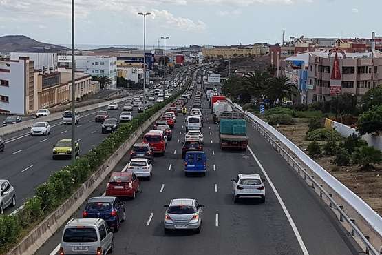 Dos accidentes en la GC-1, sentido sur, a su paso por Telde (Foto TA)
