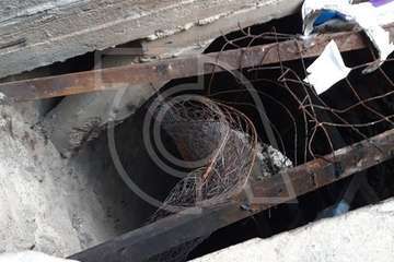 Peligroso pozo abierto en Maipez-Jinámar (Foto TA)