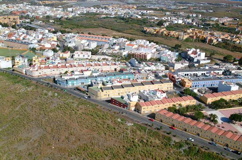 El barrio de Lomo de la Herradura visto desde el aire (Foto TA)