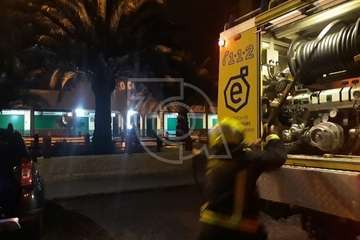 Arde de madrugada el cogollo de una palmera en el Valle de Jinámar (Foto TA)