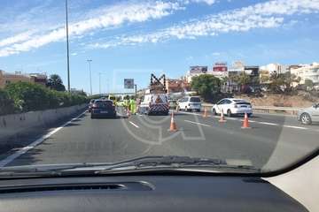 Accidente en la GC-1 a la altura de Marpequeña (Foto TA)