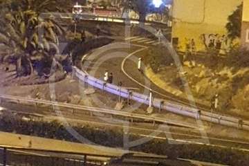 Un hombre fallece al caer desde el puente del Cruce de Melenara sobre la GC-1 (Foto TA)