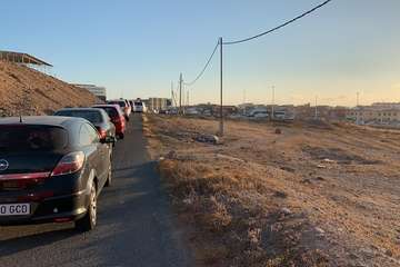 Atascos en la salida de La Garita hacia la GC-1 en dirección norte, originados por el atropello mortal (Foto TA)