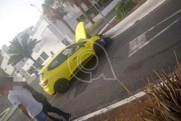 Accidente de tráfico en el Valle de Jinámar (Foto TA)