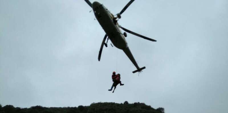 Imagen de archivo de un rescate aéreo en Cernícalos (Foto TA)