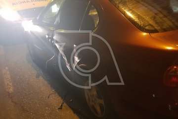 Aparatoso accidente en la carretera del casco de Telde a El Calero (Foto TA)