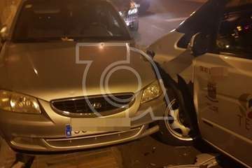 Aparatoso accidente en la carretera del casco de Telde a El Calero (Foto TA)
