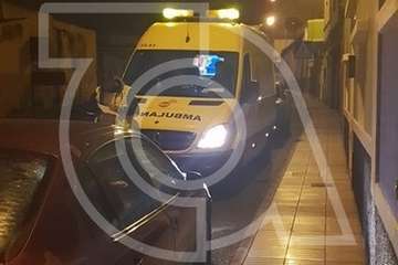 Aparatoso accidente en la carretera del casco de Telde a El Calero (Foto TA)