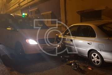 Aparatoso accidente en la carretera del casco de Telde a El Calero (Foto TA)