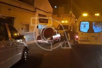 Aparatoso accidente en la carretera del casco de Telde a El Calero (Foto TA)