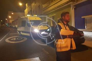 Aparatoso accidente en la carretera del casco de Telde a El Calero (Foto TA)