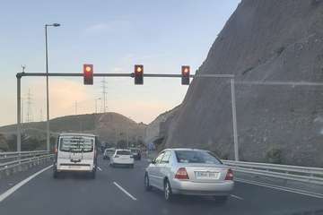 Colisión de varios vehículos en la GC-1 a la altura del Barranco Real de Telde (Foto TA)