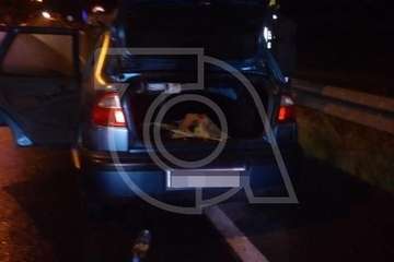 Un coche se incendia cerca del puente de los Siete Ojos de Telde (Foto TA)