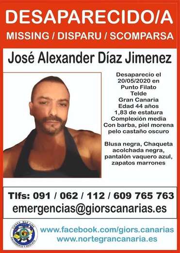 Foto del desaparecido divulgado por el grupo GIORS Canarias en sus redes sociales (Foto TA)