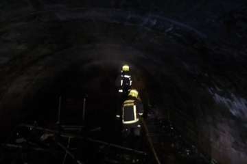 Incendio en el interior de un túnel subterráneo de La Garita (Foto TA)