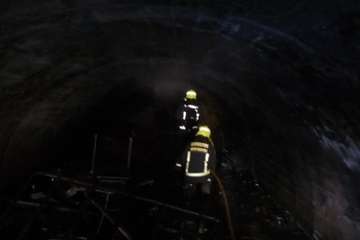 Incendio en el interior de un túnel subterráneo de La Garita (Foto TA)
