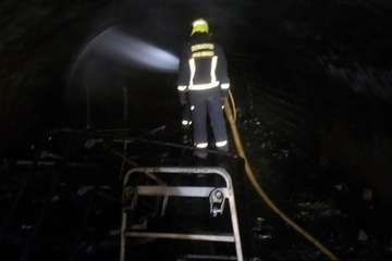 Incendio en el interior de un túnel subterráneo de La Garita (Foto TA)