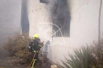 Incendio de un motor de bombeo en un antiguo pozo de Telde (Foto TA)