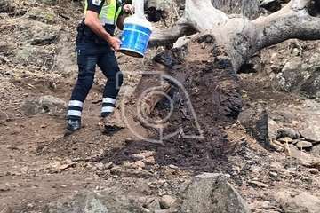 Intervención de Policía Local y Protección Civil en el Barranco de Los Cernícalos (Foto TA)