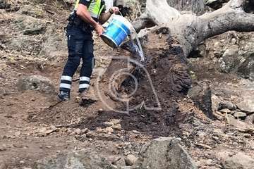 Intervención de Policía Local y Protección Civil en el Barranco de Los Cernícalos (Foto TA)
