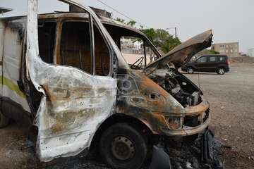 Un furgón y un contenedor calcinados en dos incendios ocurridos en Telde en menos de cuatro horas/TA.