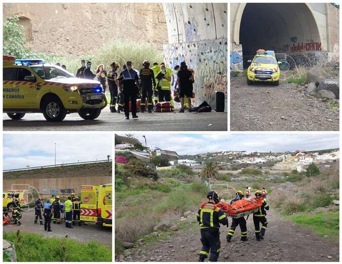Sanitarios, bomberos y policías participaron en el rescate (Foto TA)