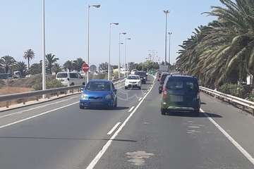Un ciclista de Valsequillo atropellado en la rotonda de Los Pajaritos, en la vía de circunvalación de Telde