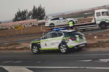  Vuelco de un vehículo con tres ocupantes en la GC-1, a la altura de Telde/TA.