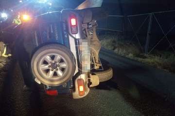 Vuelco de un todoterreno en la carretera de El Caracol (Telde)/TA.