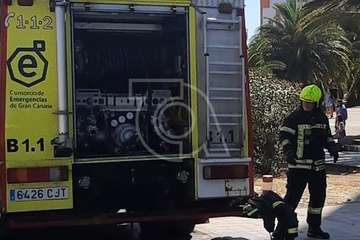  Incendio en un piso de una séptima planta en el Valle de Jinámar (Telde)/TA.