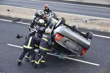 Tres heridos en un accidente múltiple con vuelco en la GC-1 a su paso por Telde/Arcadio Suárez/TA.