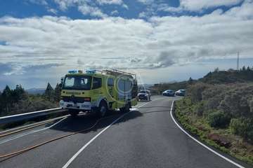 Arde un vehículo en el barrio cumbrero de Cazadores (Telde)/TA.