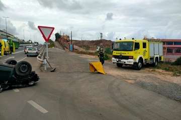 Vuelco de un vehículo en la GC-1, a la altura de Tufia/TA.