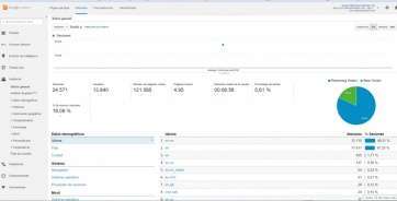 Datos estadísticos de Google Analytics