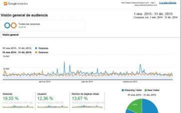 Estadística de Google Analytics para TA durante el año 2015 (Foto TA)
