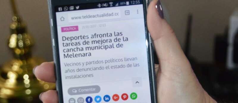 Versión para móvil con el icono verde de whatsApp (Foto TA)