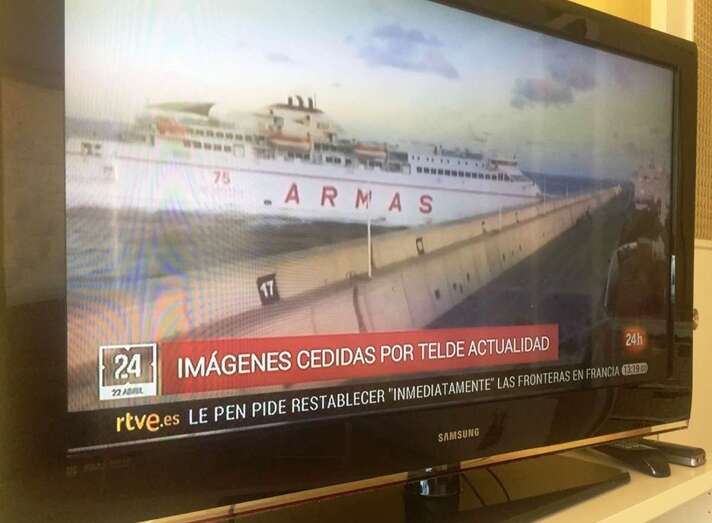 24 HORAS cita a TA como fuente de su noticia sobre el incidente del buque de Armas (Foto TA)