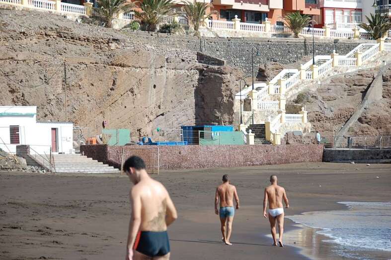 Escalera de acceso a Taliarte desde Melenara (Foto Jesús Ruiz Mesa)