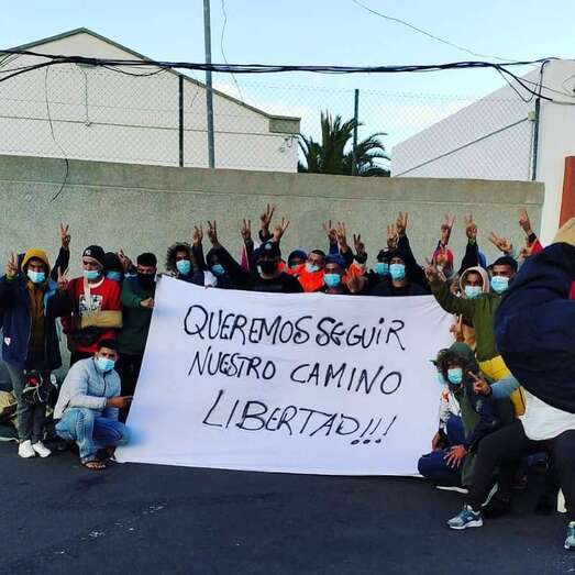 Protestas de inmigrantes en Canarias/TA.